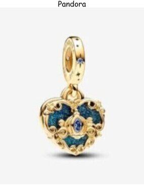 Pandora Cinderella's Carriage & Heart Double Dangle Charm